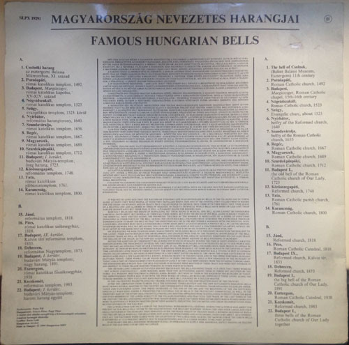 descargar álbum Various - Magyarország Nevezetes Harangjai Famous Hungarian Bells