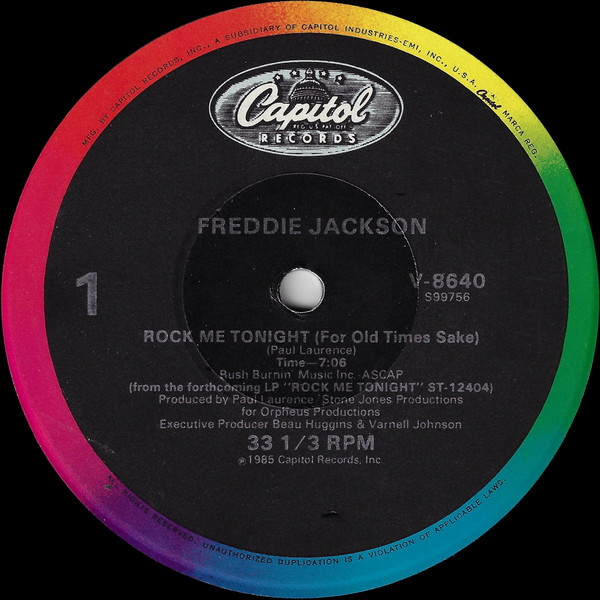 Freddie Jackson Rock Me Tonight Capitol vinyl LP 1985 ST-12404