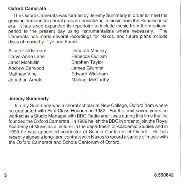 Album herunterladen Lassus Oxford Camerata, Jeremy Summerly - Masses For Five Voices Infelix Ego