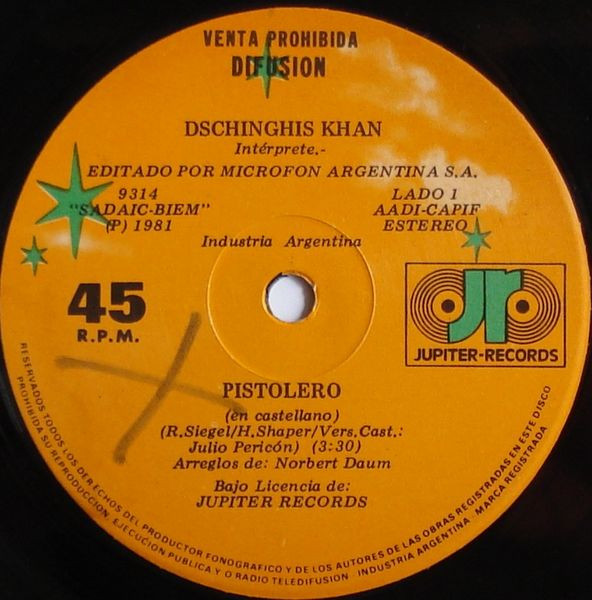 Genghis Khan – Pistolero (1981, Vinyl) - Discogs