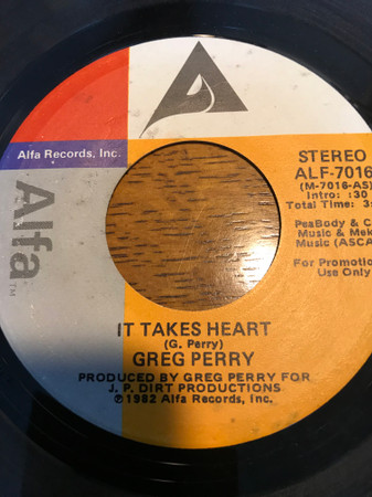 Greg Perry – It Takes Heart (1982, Terre Haute Pressing, Vinyl ...