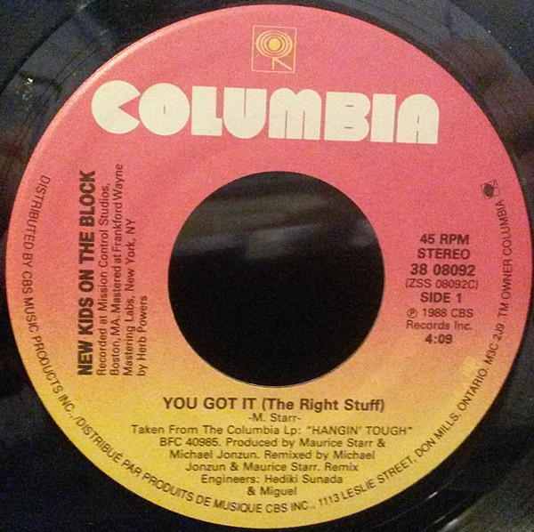 New Kids On The Block - You Got It (The Right Stuff), Releases