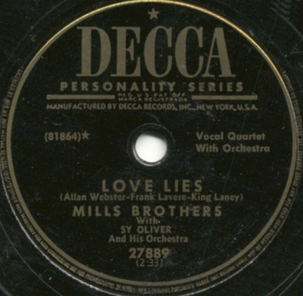 Album herunterladen Mills Brothers With Sy Oliver And His Orchestra - Be My Lifes Companion Love Lies