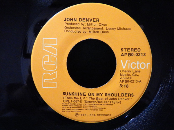 John Denver - Sunshine On My Shoulders, Releases