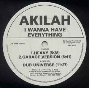 Akilah - I Wanna Have Everything album cover