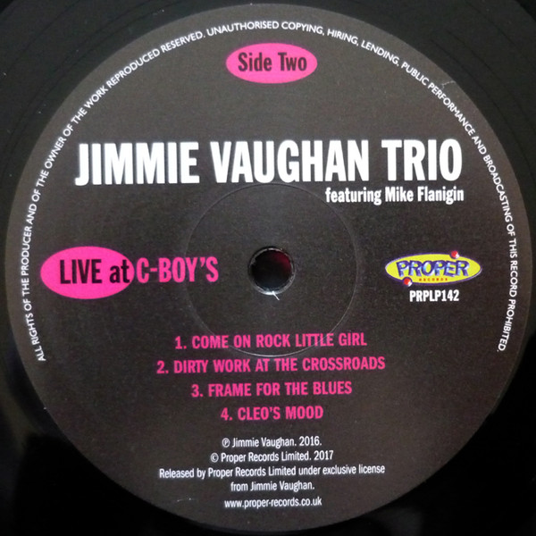 lataa albumi Jimmie Vaughan Trio Featuring Mike Flanigin - Live At C Boys