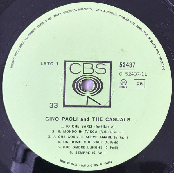 ladda ner album Gino Paoli And The Casuals - Gino Paoli And The Casuals