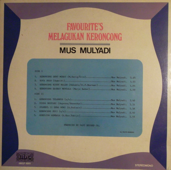 Album herunterladen Mus Mulyadi - Favourites Melagukan Keroncong