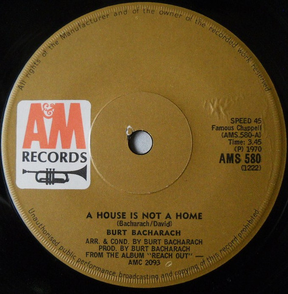 Burt Bacharach – A House Is Not A Home (1970, Vinyl) - Discogs