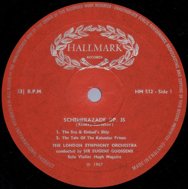 descargar álbum RimskyKorsakov Sir Eugene Goossens Conducting The London Symphony Orchestra, Hugh Maguire - Rimsky Korsakovs Scheherezade Op35