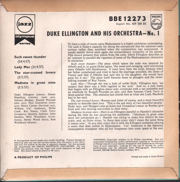 Album herunterladen Duke Ellington And His Orchestra - Duke Ellington And His Orchestra No1