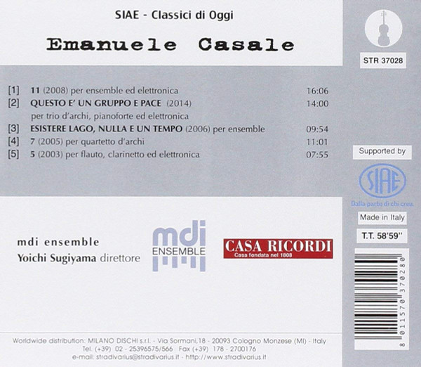 télécharger l'album Emanuele Casale By MDI Ensemble - Emanuele Casale By MDI Ensemble