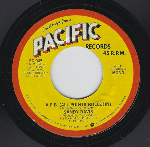 ladda ner album Sandy Davis - APB All Points Bulletin
