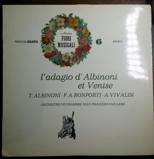 last ned album T Albinoni, A Vivaldi, FA Bonporti, Orchestre De Chambre JeanFrançois Paillard - Ladagio DAlbinoni Et Venise