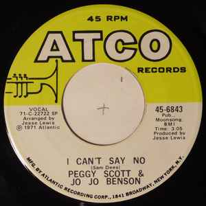 Peggy Scott & Jo Jo Benson - I Can't Say No / Loving Line  album cover