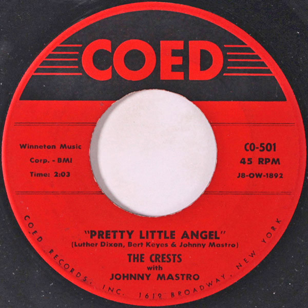 The Crests With Johnny Mastro - Pretty Little Angel / I Thank The Moon |  Releases | Discogs