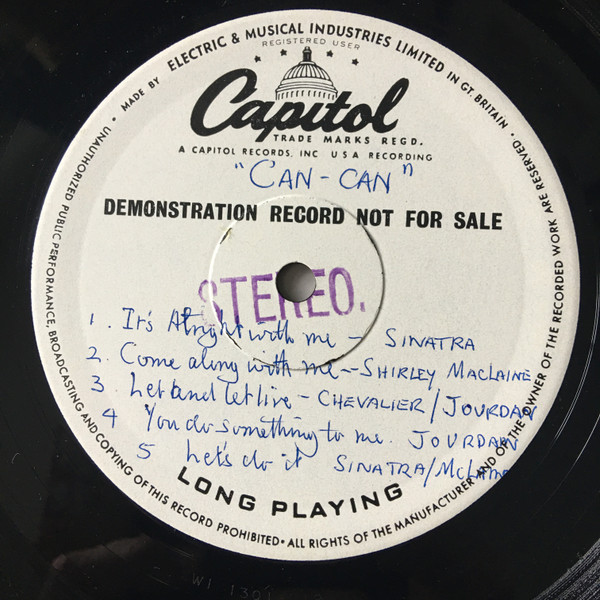 Cole Porter / Frank Sinatra / Shirley MacLaine / Maurice Chevalier / Louis  Jordan - Can-Can : Rare & Collectible Vinyl Record :: audiophileusa