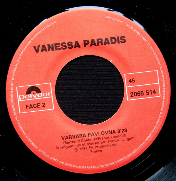 Vanessa Paradis - Joe Le Taxi | Polydor (2065 514) - 2