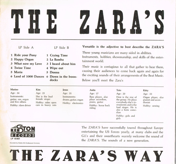 ladda ner album The Zara's - The Zaras Way