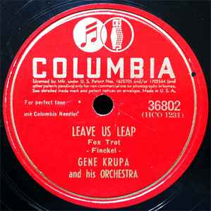 Gene Krupa And His Orchestra - Leave Us Leap / Dark Eyes album cover