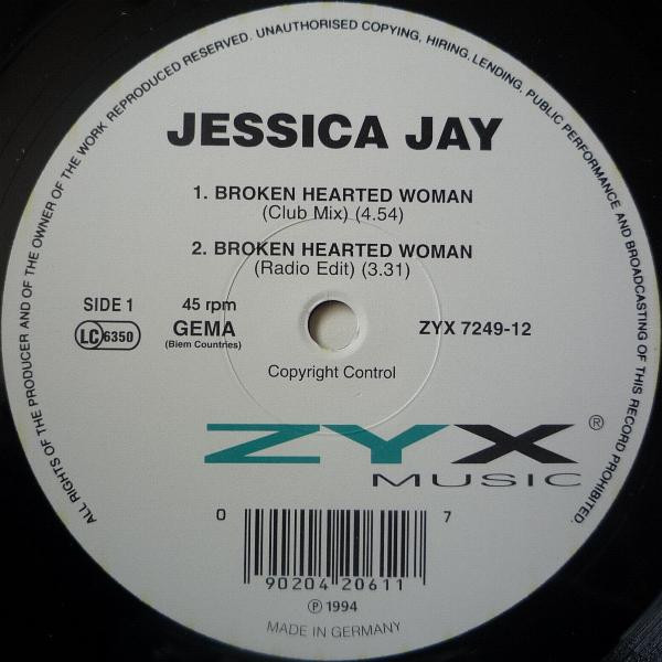 Jessica Jay – Broken Hearted Woman (1994, Vinyl) - Discogs