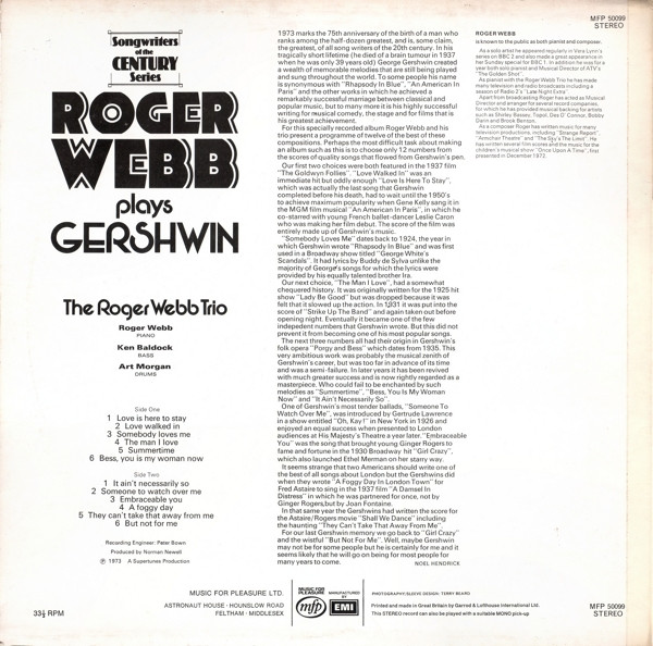 baixar álbum The Roger Webb Trio - Roger Webb Plays Gershwin