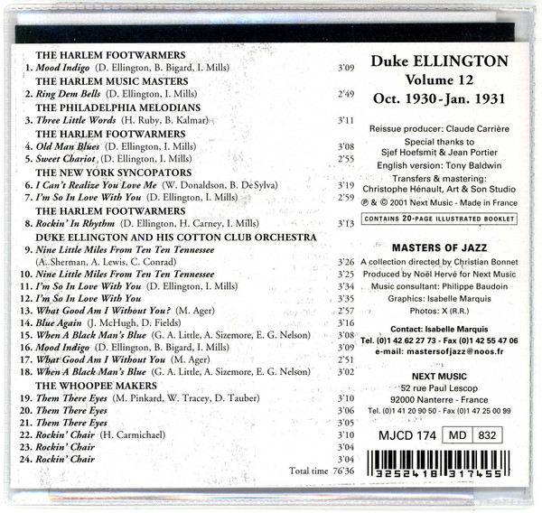 télécharger l'album Duke Ellington - Volume 12 Oct 1930 Jan 1931