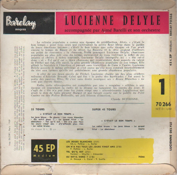 last ned album Lucienne Delyle - CEtait Le Bon Temps 1
