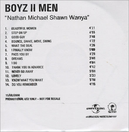 Boyz II Men – Nathan, Michael, Shawn, Wanya (2000, CD) - Discogs