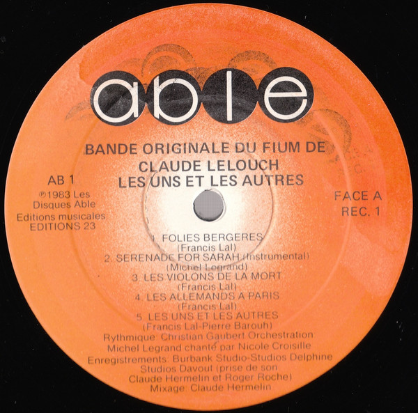 Francis Lai & Michel Legrand - Les Uns Et Les Autres (Bande Originale Du Film) | Able (AB-1) - 5