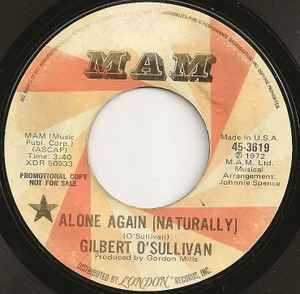 Gilbert O'Sullivan 45 RPM Save It / Alone Again (Naturally)