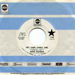 Eddie Holman – Hey There Lonely Girl (1969, Vinyl) - Discogs