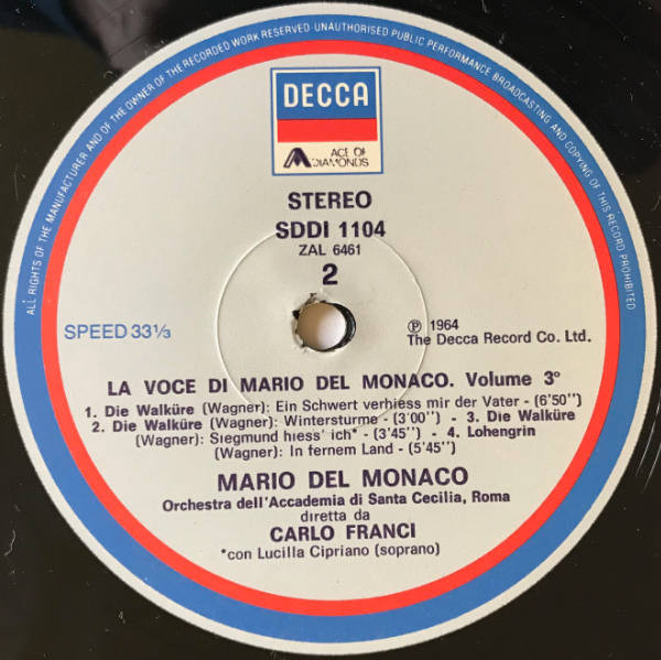 baixar álbum Mario Del Monaco Orchestra dell'Accademia Di Santa Cecilia, Roma Diretta Da Carlo Franci - La Voce Di Mario Del Monaco Vol 3