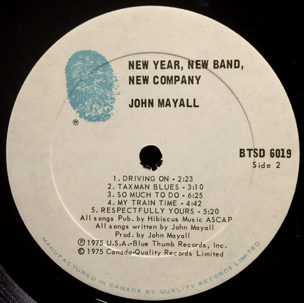 John Mayall - New Year, New Band, New Company | Blue Thumb Records (BTSD-6019) - 7