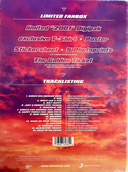 Tokio Hotel – 2001 (2022, Signed, T-Shirt, Poster, Stickersheet, 5 Photos,  Golden Ticket, Box Set) - Discogs