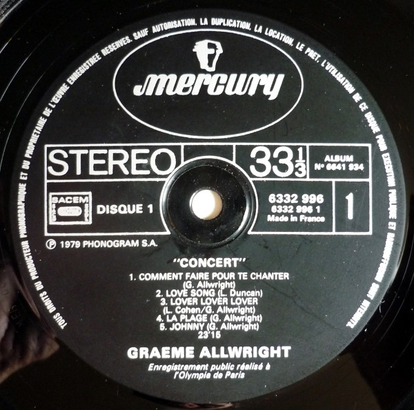 lataa albumi Graeme Allwright - Concert