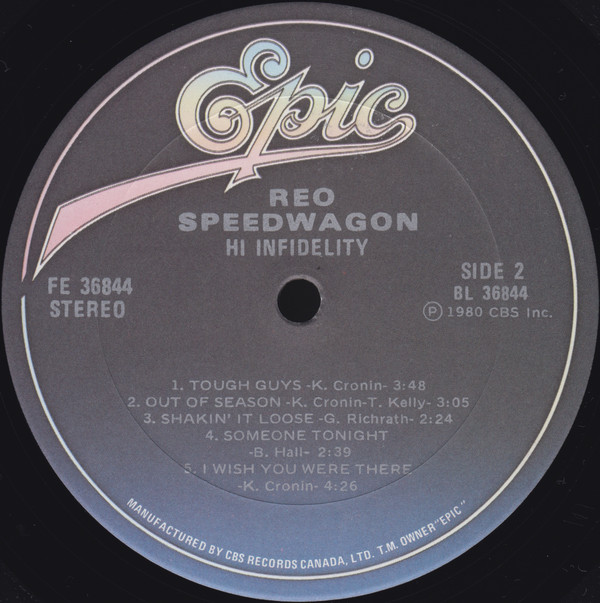 REO Speedwagon - Hi Infidelity | Epic (FE 36844) - 4