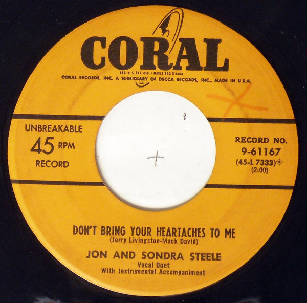 baixar álbum Jon And Sondra Steele - Dont Bring Your Heartaches To Me My Hearts Desire