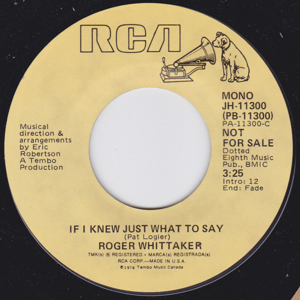 ladda ner album Roger Whittaker - If I Knew Just What To Say