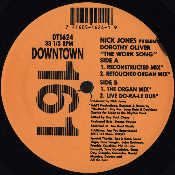 Nick Jones Presents Dorothy Oliver – The Work Song (1994, Vinyl) - Discogs