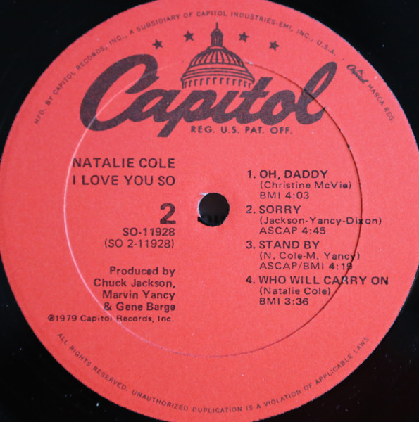 Natalie Cole - I Love You So | Capitol Records (SO-11928) - 4