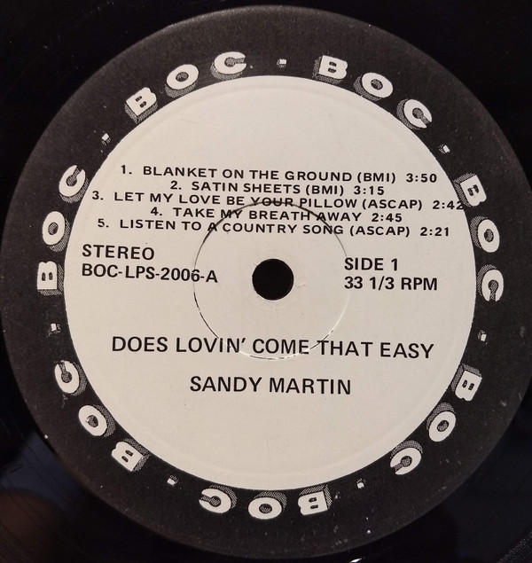last ned album Sandy Martin - Does Lovin Come That Easy