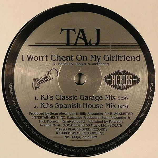 Taj - I Won't Cheat On My Girlfriend | Releases | Discogs
