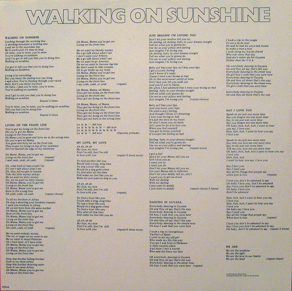 Eddy Grant - Walking On Sunshine | Epic (JE 36244) - 5