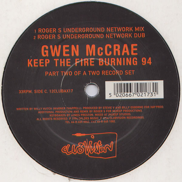 Gwen McCrae – Keep The Fire Burning 94 (1994, Vinyl) - Discogs
