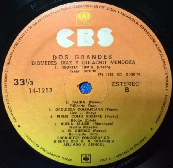 télécharger l'album Diomedes Díaz y Nicolas 'Colacho' Mendoza - Dos Grandes