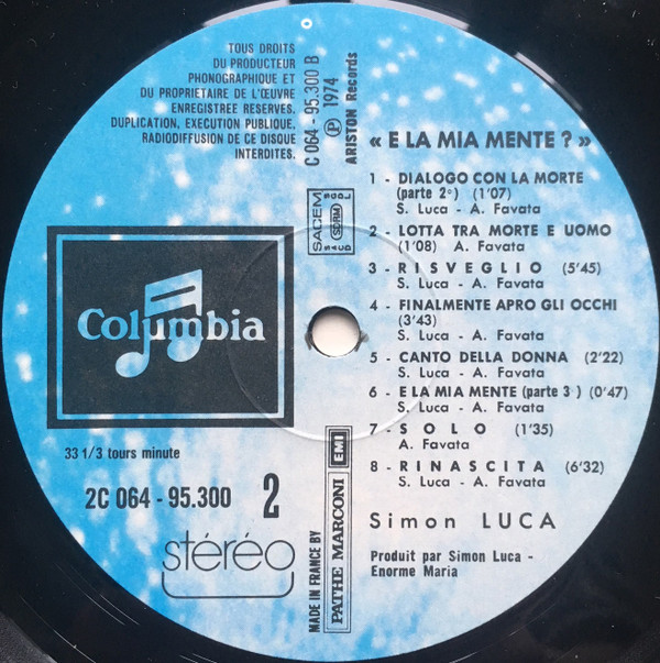 descargar álbum Simon Luca & L'Enorme Maria - E La Mia Mente