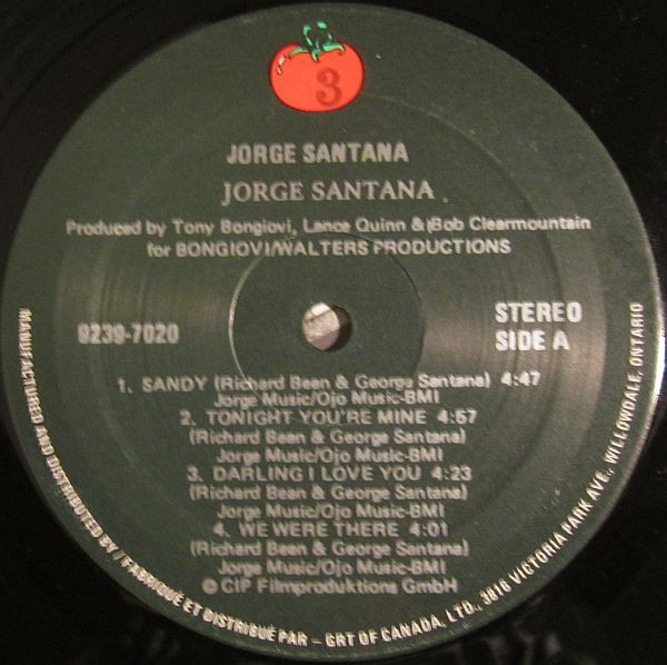 Jorge Santana – Jorge Santana (1978, Vinyl) - Discogs