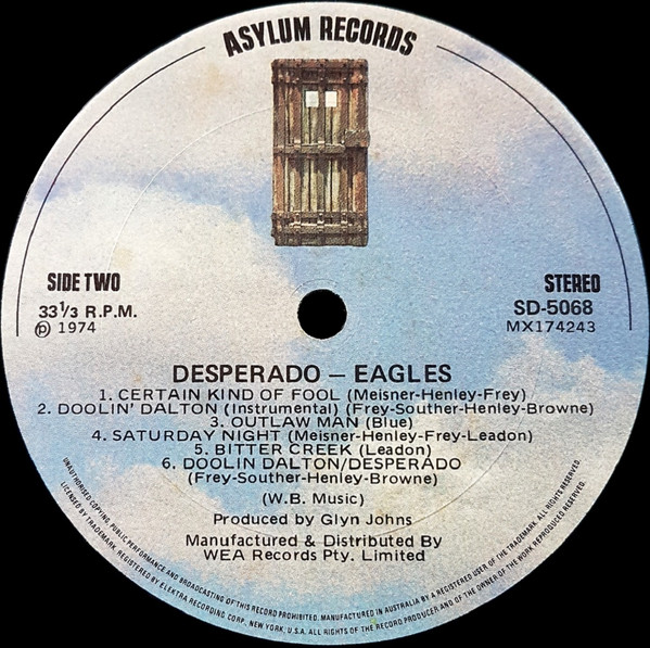 Eagles - Desperado | Asylum Records (SD 5068) - 4