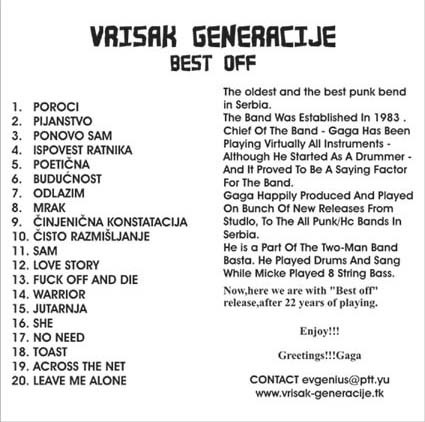 ladda ner album Vrisak Generacije - Best Off